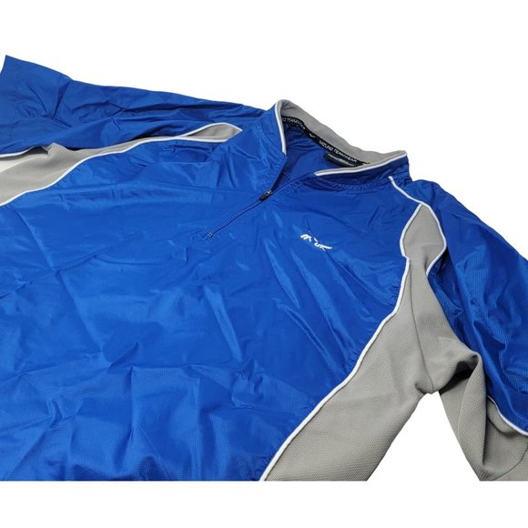 Mizuno Short Sleeve Baseball Warmup‎ Jacket Quarter Zip Blue Gray Size Medium - Picture 1 of 7